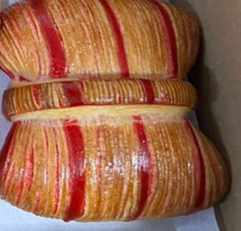 Striped Danish tie Red Raw Mini