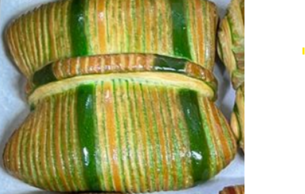 Striped danish tie green Raw Mini