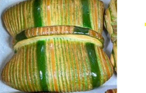 Striped danish tie green Raw Mini